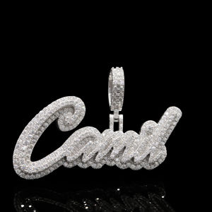 Colgante Hip Hop Moderno Personalizado con Diamantes de Imitación en Acero Inoxidable Plateado para Hombre/Unisex, The Ice Legacy - Product Image 1