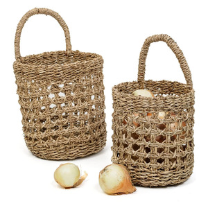 Panier mural en jonc de mer tissé à la main pour le stockage de l'oignon et de l'ail paniers suspendus en paille de haute qualité - Product Image 2