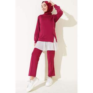 Claret Red Batik Detailed Conjunto de 2 piezas para mujer TR Origin Tallas 2XL/L/XL - Product Image 3