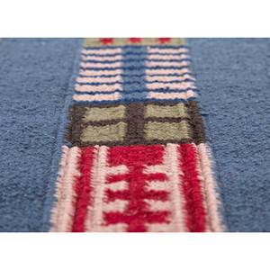 พรมลายเรขาคณิตสีน้ำเงิน ผ้าฝ้ายออร์แกนิก ขนาด 9x12 ฟุต ทอแบบเรียบ สำหรับบ้าน ห้องนั่งเล่น ห้องโถง รุ่น Adwl-13256 - Product Image 3