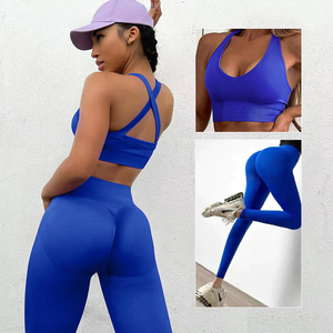 Ensemble de yoga 5xl grande taille vêtements d'entraînement 2 pièces bout à bout serré Fitness femmes vêtements de yoga ensemble grande taille 90% Nylon 10% spandex - Product Image 4