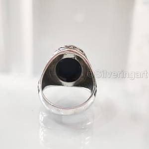 New Exclusive Men's <b>Ring</b> Natural Black Onyx Gemstone December Birthstone <b>Ring</b> <b>Arabic</b> Christmas Jewelry 925 Sterling Silver <b>Ring</b> - Product Image 6