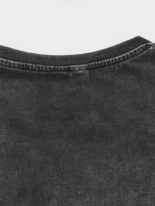 เสื้อยืดวินเทจสำหรับผู้ชายเสื้อยืดผ้าฝ้ายสีทึบออกแบบได้เองเสื้อยืดคอกลมใส่ลำลอง - Product Image 4