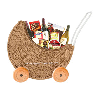 Recién llegado, cochecito de luna creciente, ratán, Luna única, cesto de Ramadán, cesta de regalo Eid de mimbre para Gergean - Product Image 4