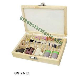 Kit de 100 Accesorios para Herramienta Rotatoria, Estuche de Madera, Herramientas para Joyería, Herramientas para Fabricación de Joyas, Herramientas de Orfebrería |   N.° de artículo GS-26C - Product Image 1