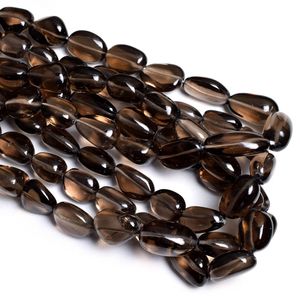 Cuentas irregulares lisas de cuarzo ahumado marrón Natural, cuentas de piedras preciosas sueltas de pepita de alta calidad para la fabricación de joyas - Product Image 5