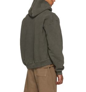 En stock Sweats à capuche pour hommes délavés à l'acide de qualité supérieure sweats à capuche décontractés en coton mélangé avec conception personnalisée de grande taille teints en couleur unie pour l'hiver - Product Image 3