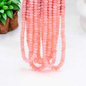 Inde vente en gros 7mm & 10mm rose bonbon opale lisse Rondelle pierre perles brin de pierres précieuses en vrac pour la fabrication de bijoux approvisionnement en vrac - Product Image 1