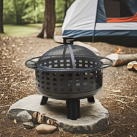 Poêle à bois portable en métal sans fumée pour le camping en plein air, pour une combustion efficace du bois et le chauffage de la cour.