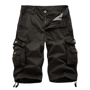Hot Selling Summer Custom Logo <b>Mens</b> <b>Cropped</b> <b>Pants</b> Loose Overalls Cargo Shorts Outdoor Casual Solid Shorts - Product Image 3