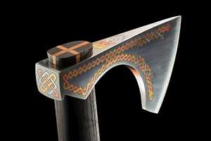 Rìu Celtic cao cấp. Viking phong cách râu lưỡi với chiến binh thiết kế trận chiến rìu Inlay dây Vật liệu: bạc, đồng, và đồng thau. - Product Image 3