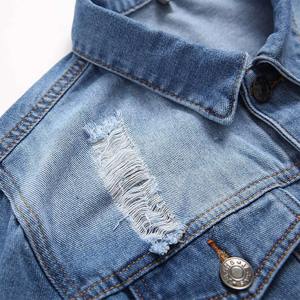 Chaqueta vaquera vintage de alta calidad para hombre, cuello levantado con impresión personalizada y logotipo frontal, venta directa al por mayor desde Pakistán - Product Image 4