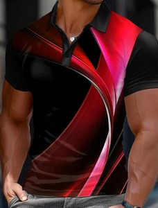เสื้อโปโลแขนสั้นผู้ชาย, เสื้อ3D ลายสก๊อตสีสันสดใสระบายอากาศได้ดีเสื้อกีฬากอล์ฟทรงหลวมแฟชั่น - Product Image 6