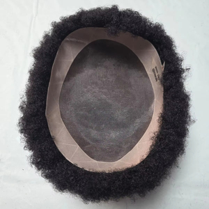 Peluca de Cabello Humano Indio 100%, Estilo Afro, con Ondas Sueltas y Profundas, Resistente al Agua, Base Mono BD - Product Image 1