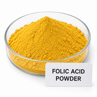 Poudre d'acide folique de qualité alimentaire, complément de vitamine B9, ingrédient, OEM, ODM, marque privée, vente en gros, fabricant, fournisseur