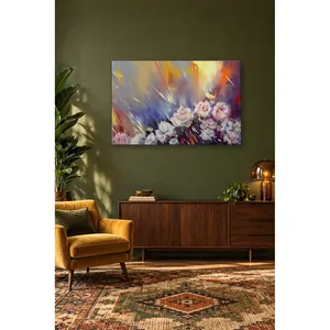 ภาพพิมพ์บนผ้าใบลายดอกกุหลาบสีขาวฟิดาในท่ามกลางสายลม - Product Image 4