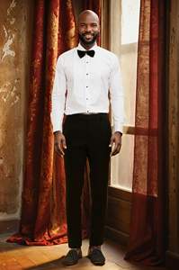 Chaqueta elegante para hombre, traje de vestir, 2 piezas, chaqueta y pantalones de esmoquin de cena bordados, de talla grande, transpirable para bodas y bailes de Graduación - Product Image 3