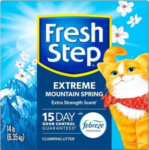 Febreze Fresh Step Extreme Clumping Cat Litter 14 LB Mountain Spring Scent Flushable Control de olores para limpieza y Baño de mascotas - Product Image 2