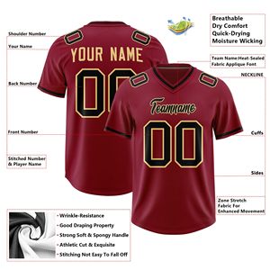 Camisetas de Fútbol Americano y Fútbol Personalizadas Sublimadas para Adultos, Manga Corta, Logotipo Personalizado Impreso, Tallas Grandes, Transpirables, de Secado Rápido - Product Image 3