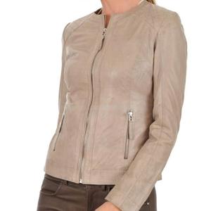 Veste en cuir de mouton véritable marron pour femmes Style Vintage Slim Fit vêtements d'extérieur à la mode tenue décontracté - Product Image 1