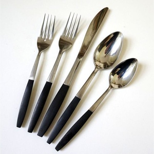 Stainless Steel Silver and gold Polished Western Style <b>Flatware</b> <b>set</b> with long Portugal Handle for home wedding hotel restaurant - Product Image 4