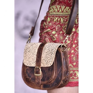 Bolso bandolera de cuero reciclado de gran oferta, bolso de cuero con patrón occidental con estampado de animales coloridos, bolso multicolor para mujer multiuso - Product Image 1