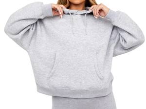Wholesale Plain Pullover Oversize Short Crop Top <b>Hoodie</b> Casual Wear <b>Long</b> Sleeve <b>Women</b> <b>Hoodie</b> - Product Image 2