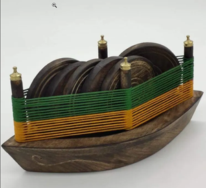 Ensemble de tasses à thé et à café en bois écologique avec logo imprimé UV/motif gravé décor de table à manger avec support - Product Image 4