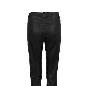 ¡Novedad de 2025! Pantalones de cuero de Material sólido de Invierno para mujer con cremallera, pantalones delanteros planos para mujer - Product Image 4