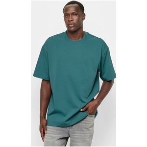 เสื้อยืดผ้าฝ้ายผู้ชายทรงหลวมโอเวอร์ไซส์ดีไซน์สีทึบออกแบบได้เองฤดูร้อนสินค้ามาใหม่ - Product Image 1