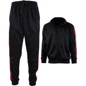 Black/Red Mens Athletic 2 Piece Tracksuit Set 2024 Professional High Quality Tracksuit Hood Sweatsuit Men Track Suit - Product Image 5