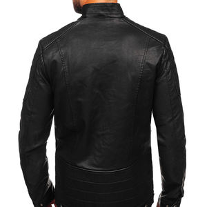 เสื้อแจ็กเก็ตหนังสำหรับผู้ชายเสื้อแจ็คเก็ตหนังสไตล์สตรีทแขน100% - Product Image 2