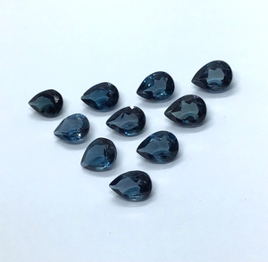 ลูกแพร์ตัดเหลี่ยมเพชรพลอยหลวมสำหรับการผลิตเครื่องประดับ AAA คุณภาพตามธรรมชาติลอนดอนบลูบุษราคัมขนาด8x6 - Product Image 2