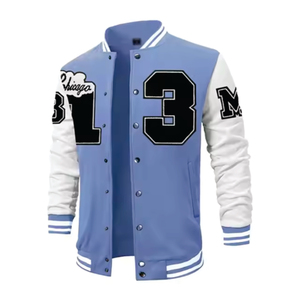 Nuevo 2026 Top Trending Unisex Custom Men's Wool Winter Reversible Eco-Friendly Baseball Bomber Leather Varsity Jacket Front Logo - Product Image 1