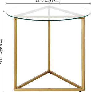 Vintage Round <b>Gold</b> Coffee <b>Table</b> Mid Century Modern Living Room End <b>Table</b> with 2 Rotating Shelves <b>Side</b> <b>Table</b> Elegant Sofa <b>Table</b> - Product Image 3