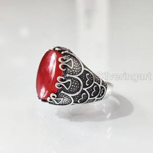 Nuevo anillo exclusivo para hombre, anillo de piedra natal de piedra preciosa cornalina Natural, todos los tamaños, joyería de Navidad otomana, anillo de Plata de Ley 925 - Product Image 4