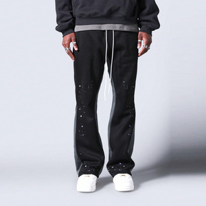 Men's Casual Sport Fleece Sweatpants High Cotton Autumn Flared <b>Jogger</b> Style Multi-Pockets Custom Logo <b>Stacked</b> Wholesale - Product Image 3