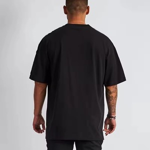 เสื้อยืดคอกลมแขนสั้นสำหรับผู้ชายเสื้อยืดแบบสวมหัวผ้าฝ้ายสีพื้นเสื้อถักลำลองทรงหลวมเรียบง่าย - Product Image 5