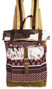 ReitSport Sac à dos décontracté pour femme Sac à dos de luxe tissé à la main en cuir PU Grand fourre-tout marron en toile de vachette avec fermeture éclair Chaînes avec logo double fourre-tout - Product Image 2