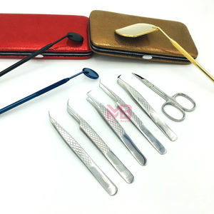 Pince à épiler et ciseaux de précision antistatiques de haute qualité pour extensions de cils, en acier inoxydable, avec emballage personnalisé et logo. - Product Image 5