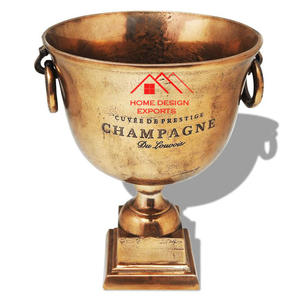 Refroidisseur de vin de boisson fini argent fait à la main avec supports pour décor de fête de boîte de nuit en aluminium de vente chaude - Product Image 3