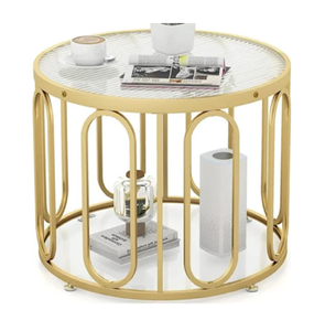 Table basse ronde industrielle rustique, dotée d'un plateau en bois soutenu par une base en métal robuste à croix en tube carré en vente en gros - Product Image 3