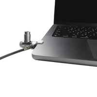 Verrou de sécurité antivol ABA pour MacBook Pro 14"/16" avec fonction de verrouillage par bouton-poussoir, haute sécurité, en alliage de zinc chromé + ABS, anti-rayures