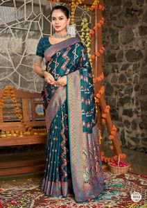 Belle collection de saris en soie de qualité supérieure pour femmes vêtements traditionnels indiens - Product Image 6