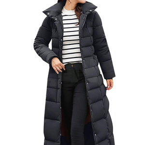 Chaqueta acolchada larga de moda para mujer con capucha Chaqueta larga acolchada de invierno impermeable para mujer Precio al por mayor - Product Image 2