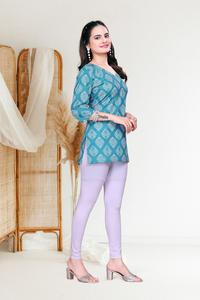 New Indian Casual and Daily Wear Short <b>Kurtis</b> and <b>Top</b> Collections with Low Price and Best Quality Block Print V-Neck <b>Kurtis</b> - Product Image 6