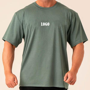 T-shirt surdimensionné pour hommes de haute qualité en coton biologique 100% 330 g/m² avec petit décolleté lourd T-shirt Streetwear avec logo personnalisé - Product Image 4