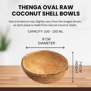 Tazones de Cáscara de Coco Cruda de 150 ml |   Tazones de Coco Ecológicos |   Tazón de Comedor Hecho a Mano Natural |   Vajilla Sostenible al por Mayor - Product Image 3