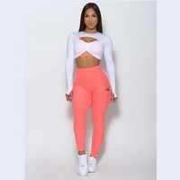 Ensemble de vêtements de yoga pour femmes de haute qualité, imperméable, taille plus, 2 pièces, respirant, écologique, nouveau design