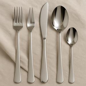 Ensemble de couverts en acier inoxydable poli miroir classique ensemble de couverts de 5 pièces ustensiles en argent modernes pour dîner mariage cuisine hôtel - Product Image 1